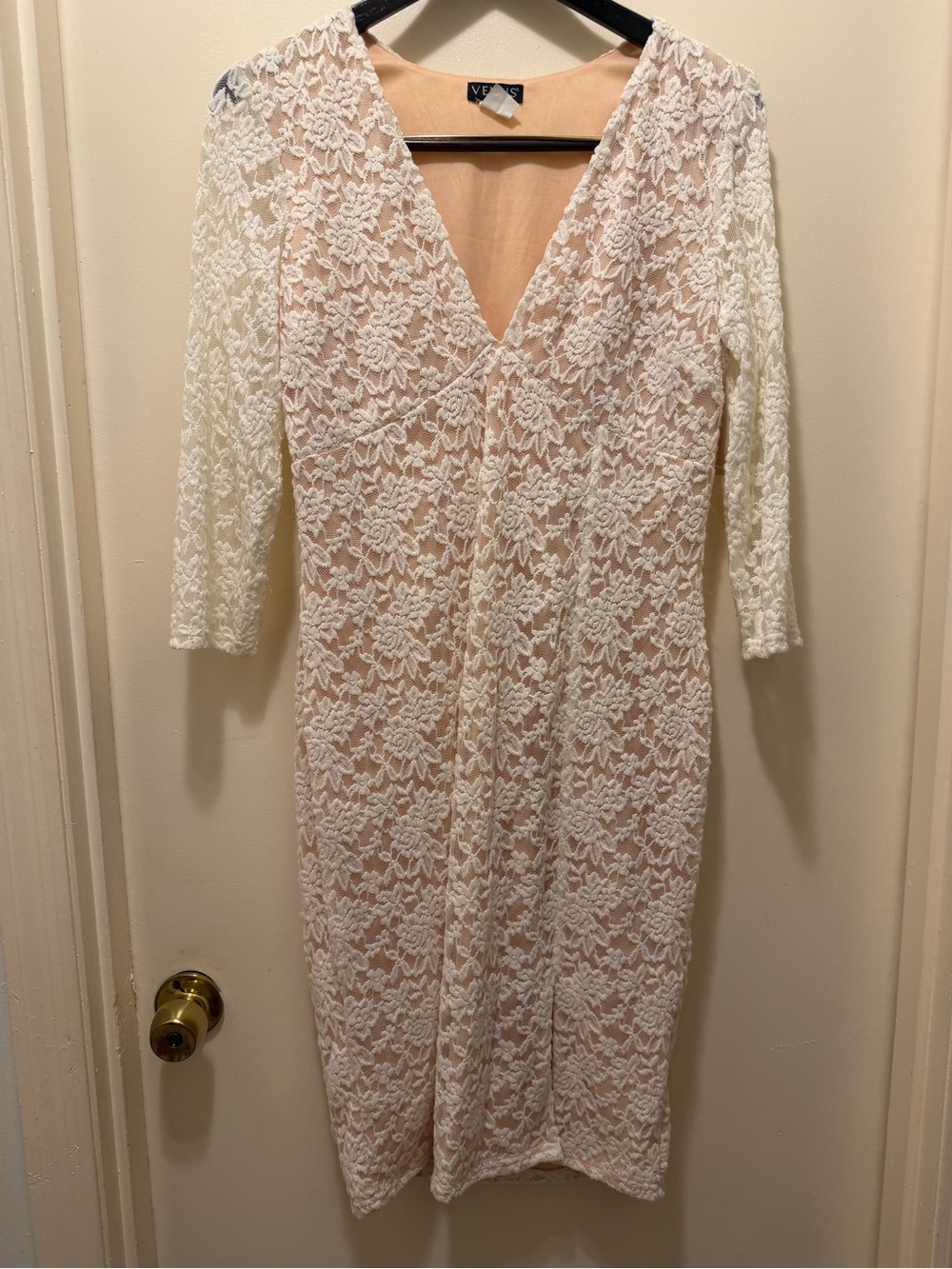 Venus Lace V-Neck Midi Dress